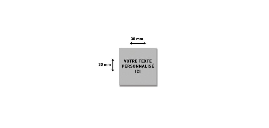 Plaque de texte personnalisable pour tampon Trodat Printy 4923 – 30 x 30 mm