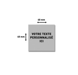 Plaque de texte personnalisable pour tampon Trodat Printy 4924 – 40 x 40 mm
