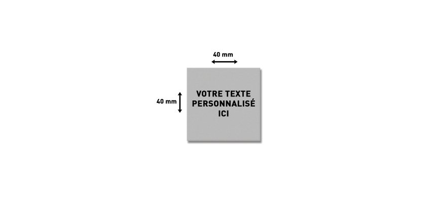 Plaque de texte personnalisable pour tampon Trodat Printy 4924 – 40 x 40 mm