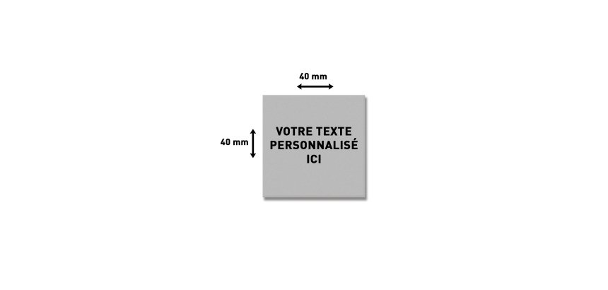 Plaque de texte personnalisable pour tampon Trodat Printy 4924 – 40 x 40 mm