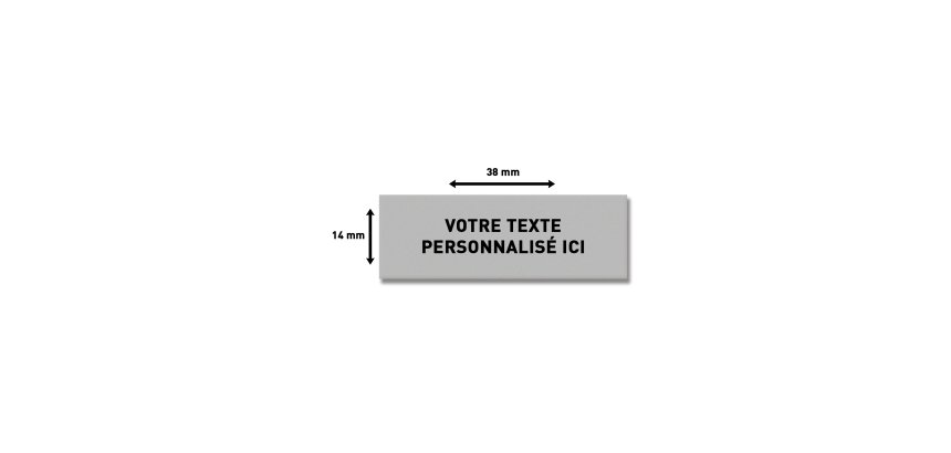 Plaque de texte personnalisable pour tampon Trodat Printy 4911 – 38 x 14 mm