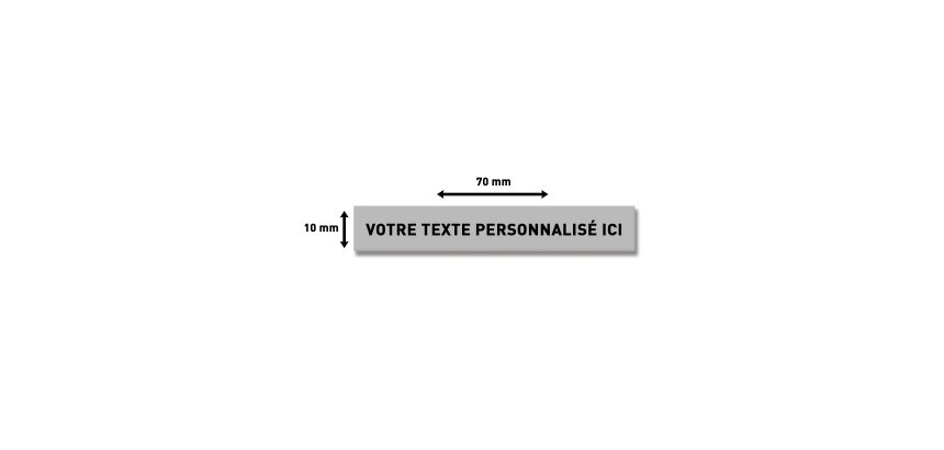 Plaque de texte personnalisable pour tampon Trodat Printy 4916 – 70 x 10 mm
