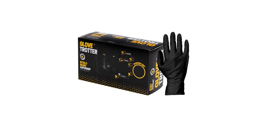 Guantes nitrilo negro diamantado 8,5gr