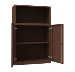 Armadio Ufficio Monoblocco Senso 2 ante abattenti 2 riapini con parte superiore a giorno l x p x h 90 x 45 x 140 cm