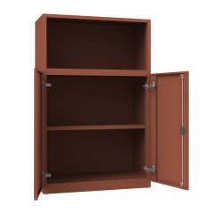 Armadio Ufficio Monoblocco Senso 2 ante abattenti 2 riapini con parte superiore a giorno l x p x h 90 x 45 x 140 cm
