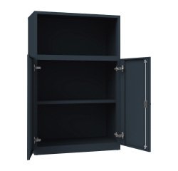 Armadio Ufficio Monoblocco Senso 2 ante abattenti 2 riapini con parte superiore a giorno l x p x h 90 x 45 x 140 cm