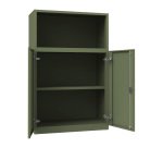 Armadio Ufficio Monoblocco Senso 2 ante abattenti 2 riapini con parte superiore a giorno l x p x h 90 x 45 x 140 cm