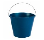 Cubo cristalero con asas metálica azul 8L