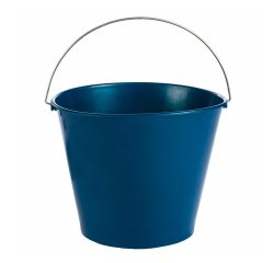 Cubo cristalero con asas metálica azul 8L