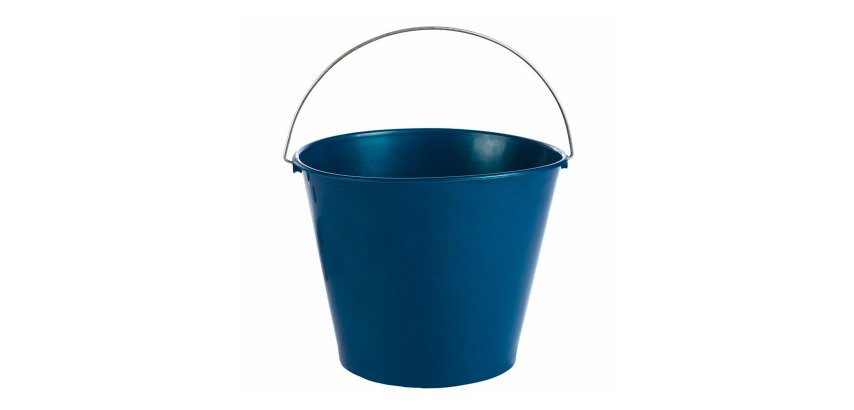 Cubo cristalero con asas metálica azul 8L