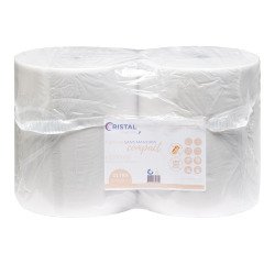 Compact white coreless industrial wiping roll - Length 175 m