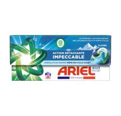 Lessive Pods Ariel 4 en 1 Alpine – 30 lavages