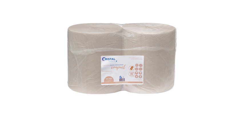 Bobine industrial wiping without core Compact Eco Plus brown - Length 175 m