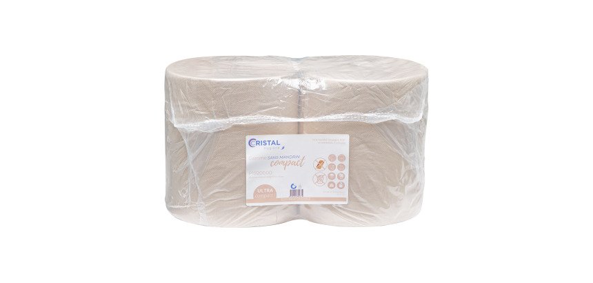 Bobine industrial wiping without core Compact Eco Plus brown - Length 175 m