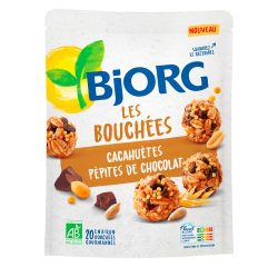 Les Bouchées aux cacahuètes et pépites de chocolat Bio Bjorg - Sachet de 120 g