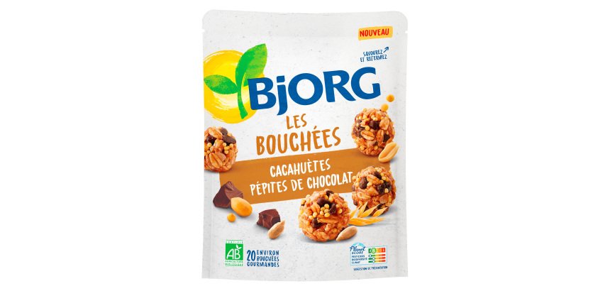 Les Bouchées aux cacahuètes et pépites de chocolat Bio Bjorg - Sachet de 120 g