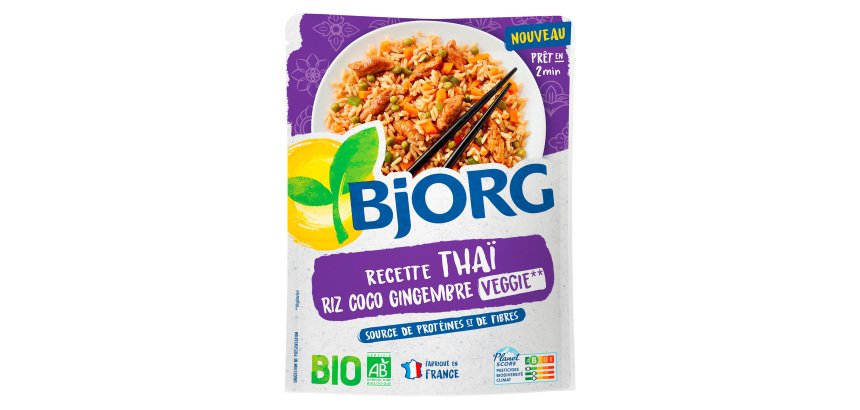 Thai Recipe Coconut Ginger Rice Veggie Organic Bjorg - 220 g Pack