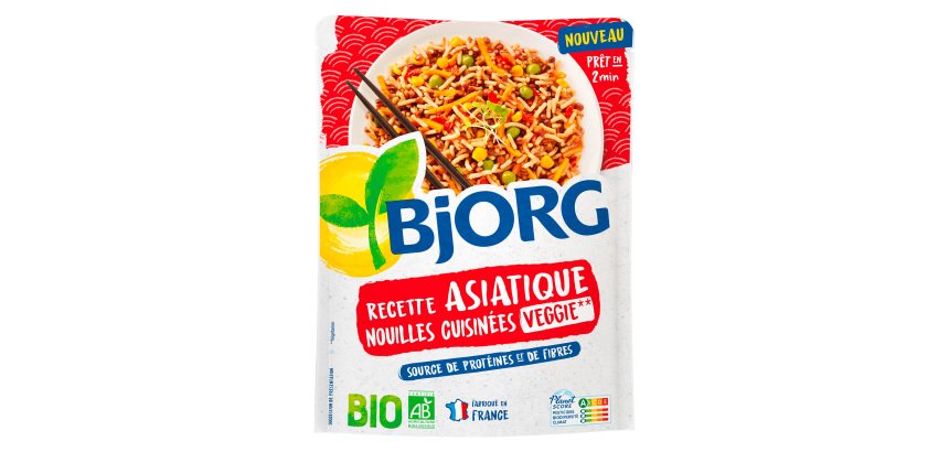 Asian Recipe Organic Veggie Cooked Noodles Bjorg - 250 g Packet