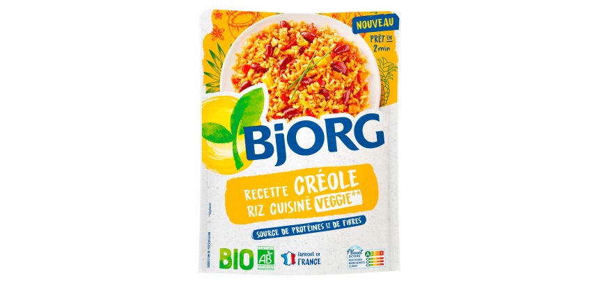 Creole Recipe Organic Veggie Cooked Rice Bjorg - 250 g Sachet