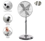 Design stainless steel pedestal fan Ø 40 cm, 50 W - Proficare