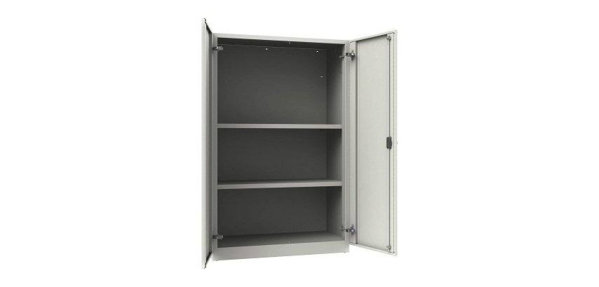 Armadio Ufficio Monoblocco Senso 2 ante battenti 2 ripiani l x p x h 90 x 45 x 140 cm