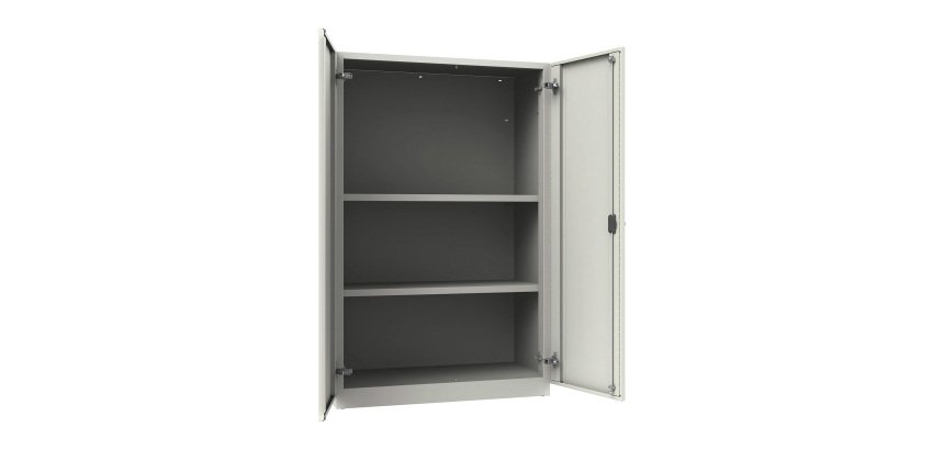 Armadio Ufficio Monoblocco Senso 2 ante battenti 2 ripiani l x p x h 90 x 45 x 140 cm