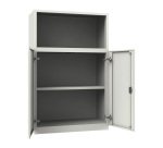 Armadio Ufficio Monoblocco Senso 2 ante abattenti 2 riapini con parte superiore a giorno l x p x h 90 x 45 x 140 cm