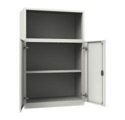 Armadio Ufficio Monoblocco Senso 2 ante abattenti 2 riapini con parte superiore a giorno l x p x h 90 x 45 x 140 cm