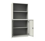 Armadio Ufficio Monoblocco Senso 2 ante battenti con parte superiore a giorno l 90 x p 45 x h 185 cm