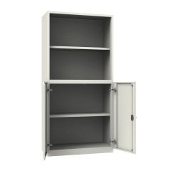 Armadio Ufficio Monoblocco Senso 2 ante battenti con parte superiore a giorno l 90 x p 45 x h 185 cm