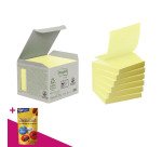 Z-notes repositionnables recyclés jaunes Post-it 76 x 76 mm - bloc de 100 feuilles = Pour l'achat 12 notes repositionnables, 1 sachet de M&M OFFERT