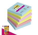 Notes repositionnables couleurs Cosmic Super Sticky Post-it - bloc de 90 feuilles = Pour l'achat 12 notes repositionnables, 1 sachet de M&M OFFERT