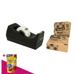 Dévidoir adhésif lourd C18 + 3 rubans Scotch recyclés = Pour l'achat de 3 dévidoirs, 1 sachet de M&M OFFERT