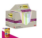Notes repositionnables recyclées couleurs Super Sticky Post-it - bloc de 70 feuilles = Pour l'achat notes repositionnables, 1 sachet de M&M OFFERT