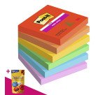 Notes repositionnables couleurs Playful Super Sticky Post-it - bloc de 90 feuilles = Pour l'achat 12 notes repositionnables, 1 sachet de M&M OFFERT