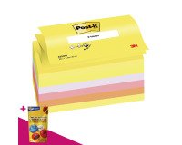 Z-notes repositionnables couleurs néon Super Sticky post-it 127 x 76 mm - bloc de 100 feuilles = Pour l'achat 12 notes repositionnables, 1 sachet de M&M OFFERT