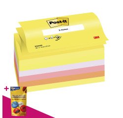 Z-notes repositionnables couleurs néon Super Sticky post-it 127 x 76 mm - bloc de 100 feuilles = Pour l'achat 12 notes repositionnables, 1 sachet de M&M OFFERT
