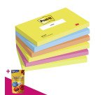 Notes repositionnables couleurs Energetic Post-it - bloc de 100 feuilles = Pour l'achat 12 notes repositionnables, 1 sachet de M&M OFFERT