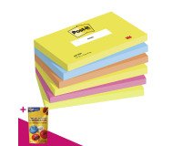 Notes repositionnables couleurs Energetic Post-it - bloc de 100 feuilles = Pour l'achat 12 notes repositionnables, 1 sachet de M&M OFFERT