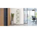 Casier de bureau Lockers 4 cases - Corps blanc - H 169 cm - portes laquées - Serrure à code