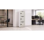 Casier de bureau Lockers 3 cases - Corps blanc - H 131 cm - portes laquées- Serrure à code