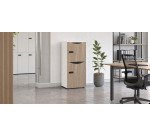Casier de bureau Lockers 2 cases corps blanc H 86 cm - portes mélaminées - serrure à code