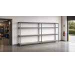 Rayonnage MODULO - Etagère Rack double - 8 plateaux