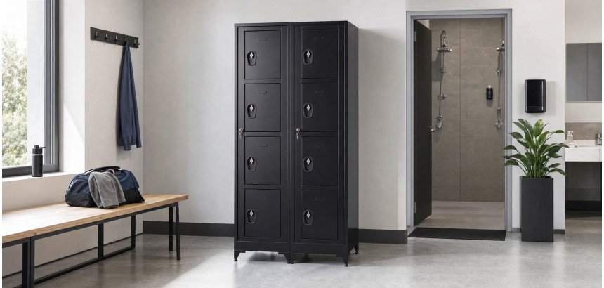 Vrijstaande kledingkast met inspecteerbare lockers - demonteerbaar - 2 kolommen 8 deuren
