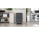 Pack file organizer for hanging folders Pro C. in metal - single unit 2 drawers + beige wheeled base