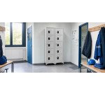Vestiaire sur pied avec casiers visitables - démontable - 2 colonnes 10 portes