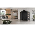 Alcôve acoustique - cabine de confidentialité Villa Sculpo, PET gris foncé,  L 200 x H 230 x P 124,5 cm ARCHYI