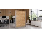 Cloison B-Zen bois cadre gris argent L 122 x H 180 cm