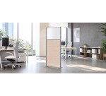 Cloison B-zen semi vitrée bois largeur 81 cm- pied fixe aluminium