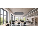 Panneau plafond Sculpo rond acoustique, gris foncé, diamètre 120 cm ARCHYI